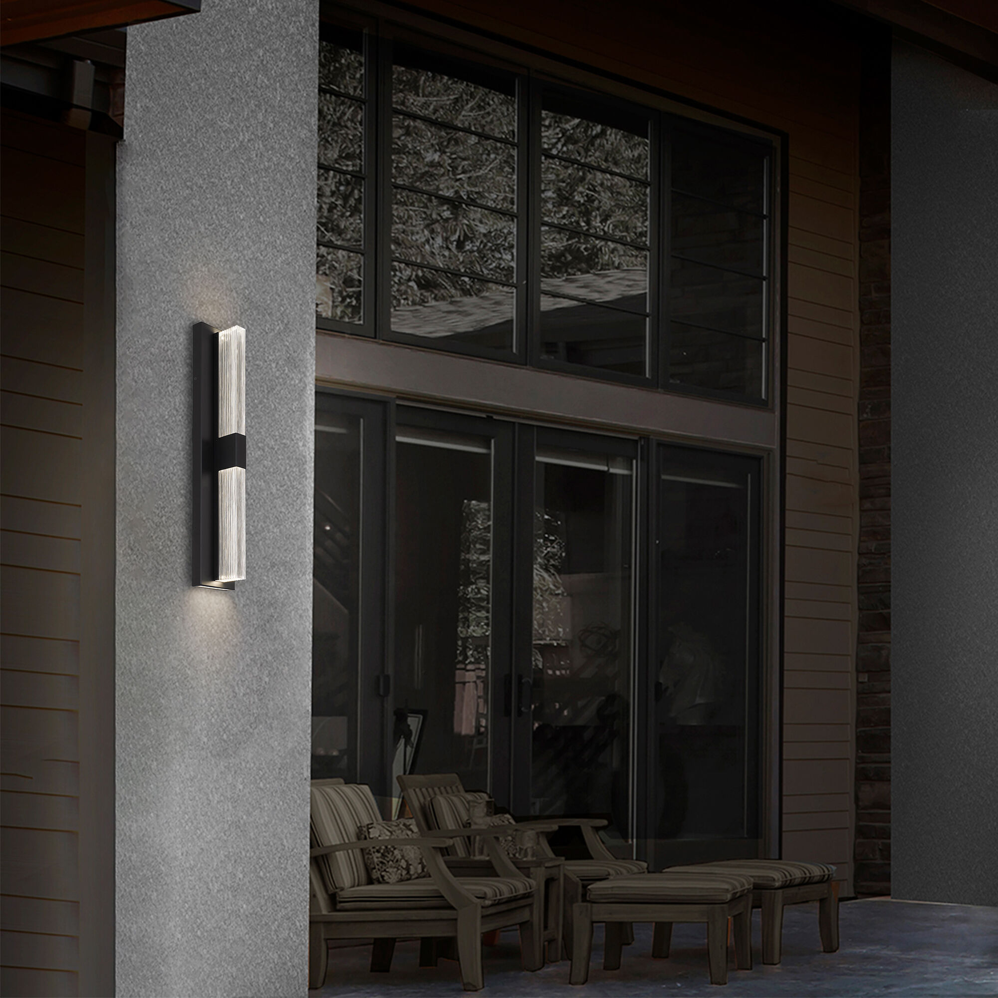 Arles LED 25 inch Sand Black Outdoor Wall Sconce